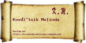 Kovátsik Melinda névjegykártya